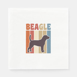Serviette En Papier Chien Beagle Vintage Dessin Vectoriel Rayure Rétro
