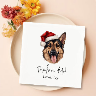 Serviette En Papier Chien Berger Allemand Boissons Personnalisées Sur