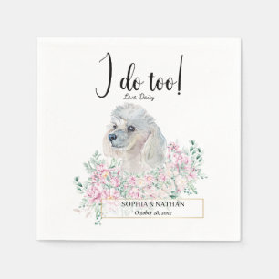 Serviette En Papier Chien blanc Mariage Cocktail Serviettes
