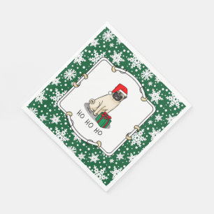 Serviette En Papier Chien Carlin de Noël de Noël de Père Noël (faon cl