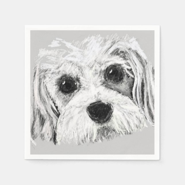 Serviette En Papier Chien cavachon, dessin, mignon (Devant)