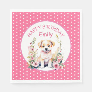 Serviette En Papier Chien Chien Chien à thème Anniversaire personnalis