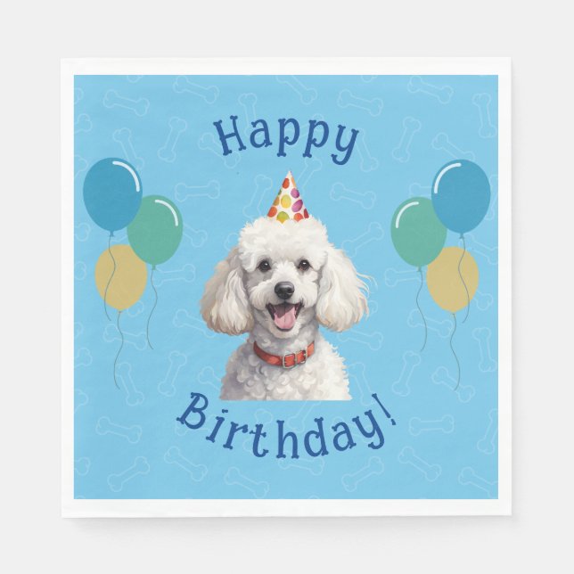 Serviette En Papier Chien Chien Chien Bleu Anniversaire Paw ty (Devant)