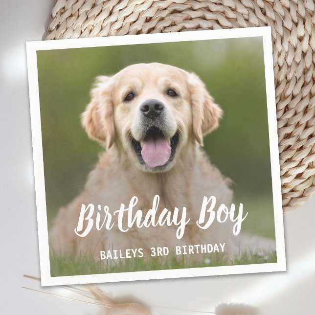 Serviette En Papier Chien Chien Chien Chien Anniversaire Fête Personna (Créateur téléchargé)