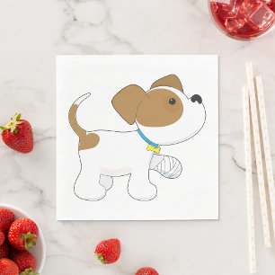 Serviette En Papier Chien chiot blessé