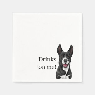 Serviette En Papier Chien Cocktail Napkin, Réception Napkin, Mariage