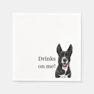 Serviette En Papier Chien Cocktail Napkin, Réception Napkin, Mariage