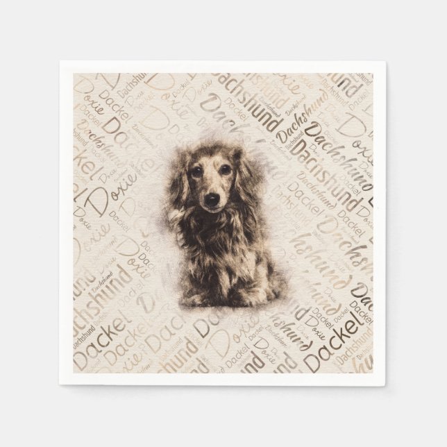 Serviette En Papier Chien Dachshund (Devant)