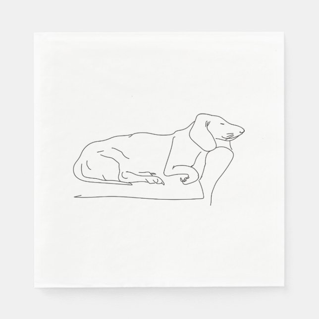 Serviette En Papier Chien Dachshund endormi (Devant)