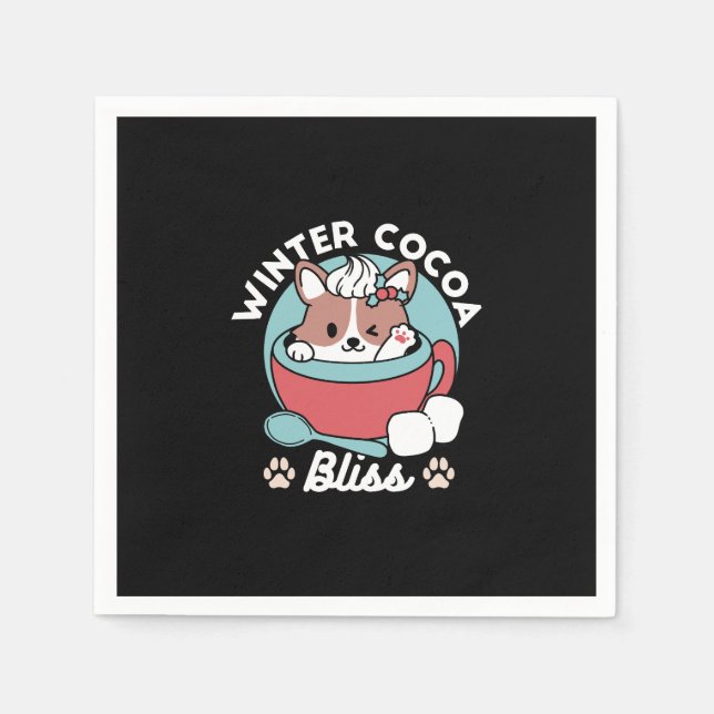 Serviette En Papier Chien dans la Mug Festive pour Vibes de vacances - (Devant)