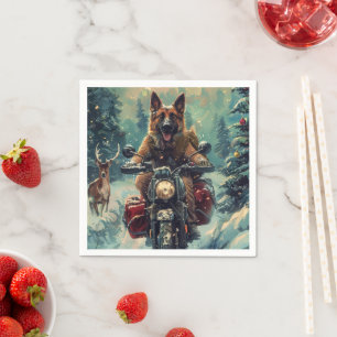 Serviette En Papier Chien de berger belge Noël