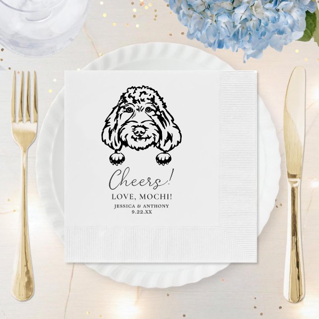 Serviette En Papier Chien de caniche encourage personnalisation Chien  (Créateur téléchargé)