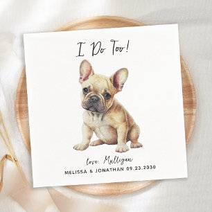 Serviette En Papier Chien de Chien de Chien de France Mariage Cocktail