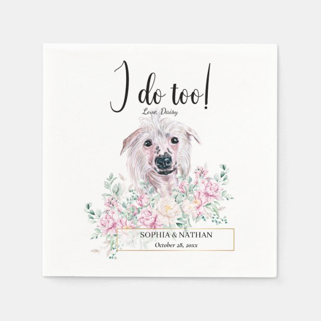 Serviette En Papier Chien de Chine arrêté Mariage Cocktail serviettes (Devant)