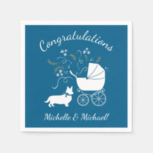 Serviette En Papier Chien de Corgi Baby shower chiot