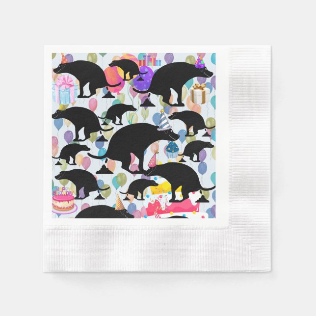 Serviette En Papier Chien de fête d'anniversaire (Devant)