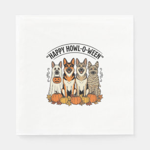 Serviette En Papier Chien de Halloween Joyeux Howl-O-Ween Vintage Berg