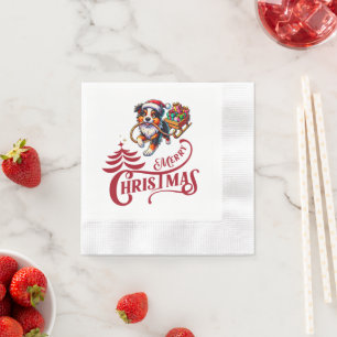 Serviette En Papier Chien de Noël mignon Berger australien