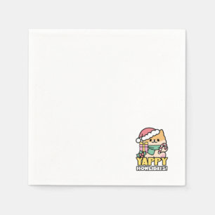 Serviette En Papier Chien de Noël mignon - Yappy Howlidays