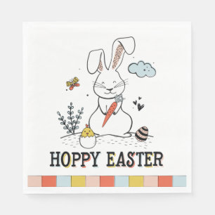 Serviette En Papier Chien de Pâques moelleux Doodé de Pâques Lapin de