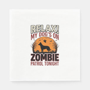 Serviette En Papier Chien de patrouille zombie Halloween Gravure vinta