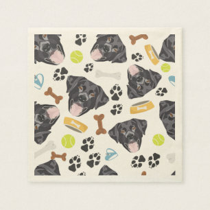 Serviette En Papier Chien de sourire Labrador noir