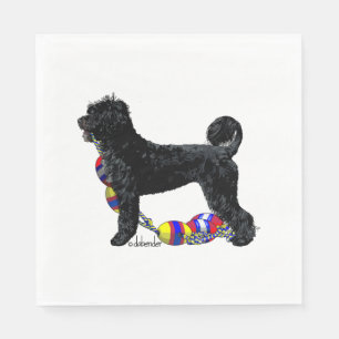 Serviette En Papier Chien d'eau portugais debout avec flottaison