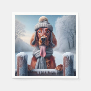 Serviette En Papier Chien d'hiver irlandais Setter