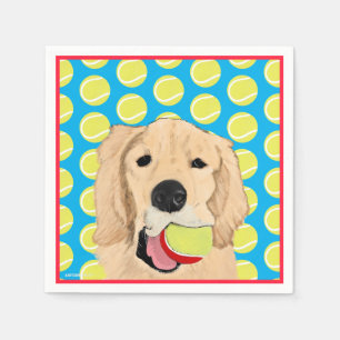Serviette En Papier Chien d'or ont des serviettes de balles