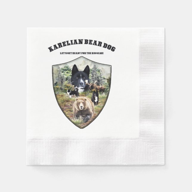 Serviette En Papier Chien d'ours karélien (Devant)