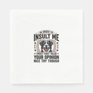 Serviette En Papier Chien drôle avis vintage t-shirt design_1