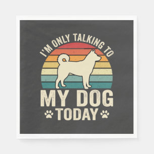 Serviette En Papier Chien Drôle Parlant Rétro Coucher de soleil