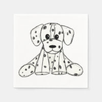 Chien en dalmate dessin simple noir