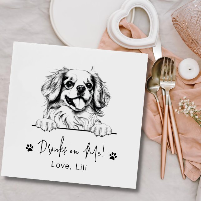 Serviette En Papier Chien Espagnol Tibétain Boissons Personnalisées Su (Créateur téléchargé)