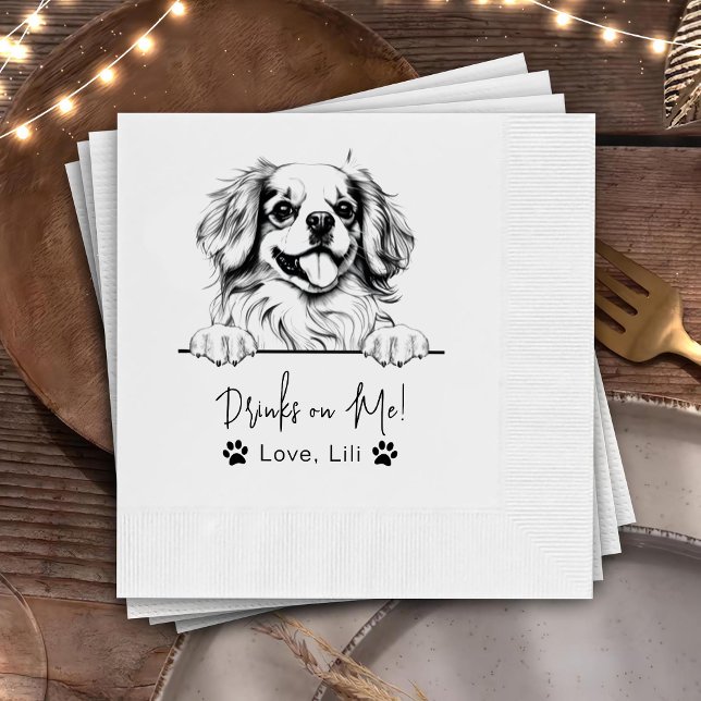 Serviette En Papier Chien Espagnol Tibétain Boissons Personnalisées Su (Créateur téléchargé)