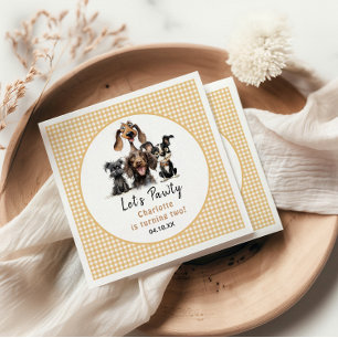 Serviette En Papier Chien Faisons Pawty Anniversaire