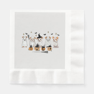 Serviette En Papier Chien Fantôme Chat noir Citrouille Halloween papie
