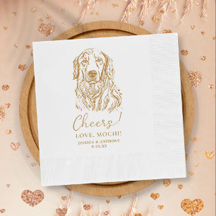 Serviette En Papier Chien Golden Retriever Vive mariage personnalisé