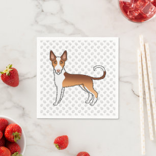 Serviette En Papier Chien Ibizan Hound à poil dur rouge et blanc & pat