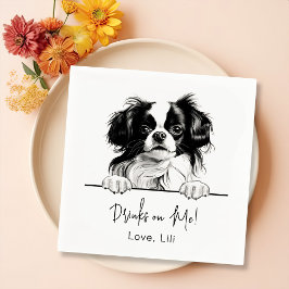Serviette En Papier Chien Japonais Chin Boissons Personnalisées Sur Mo