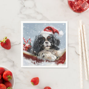 Serviette En Papier Chien Japonais Chin Noël Fête