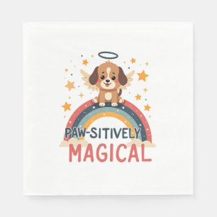 Serviette En Papier Chien magique absolument adorable Ange arc-en-ciel