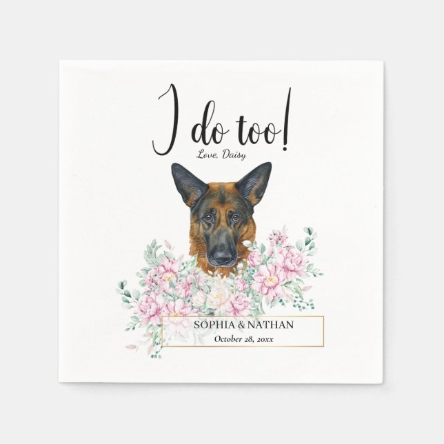 Serviette En Papier Chien Mariage berger allemand Cocktail  serviettes (Devant)