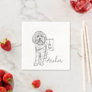 Serviette En Papier Chien Mariage Cocktail Boire serviettes Poodle Doo