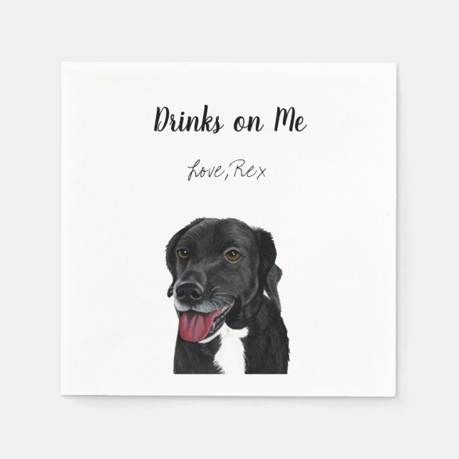 Serviette En Papier Chien Mariage Cocktail serviettes (Devant)