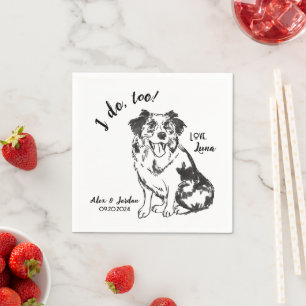 Serviette En Papier Chien Mariage Cocktail serviettes