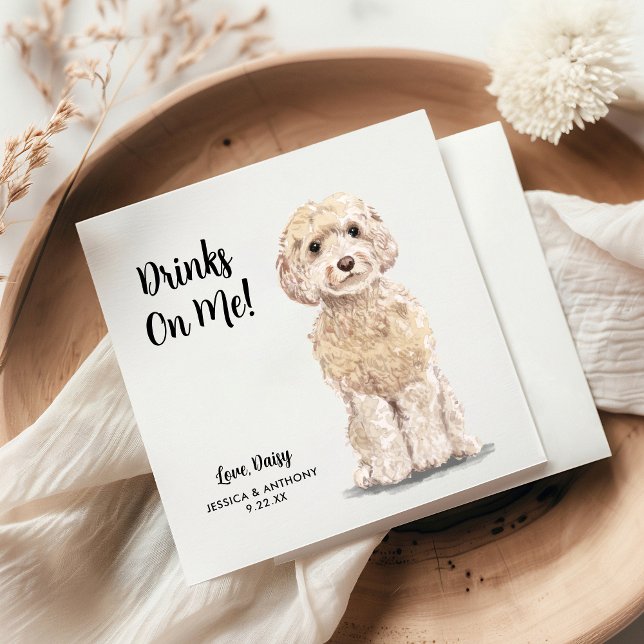 Serviette En Papier Chien Mariage Cocktail serviettes (Créateur téléchargé)