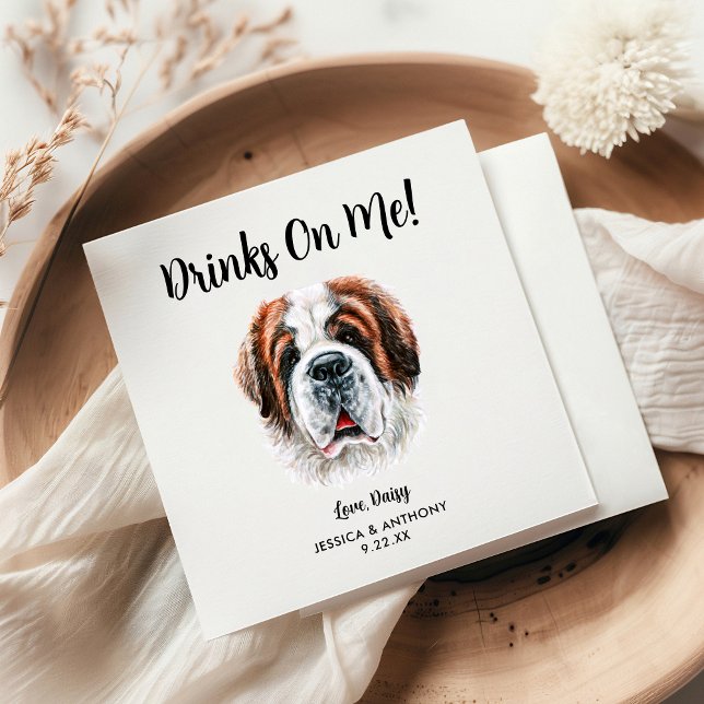 Serviette En Papier Chien Mariage Cocktail serviettes (Créateur téléchargé)