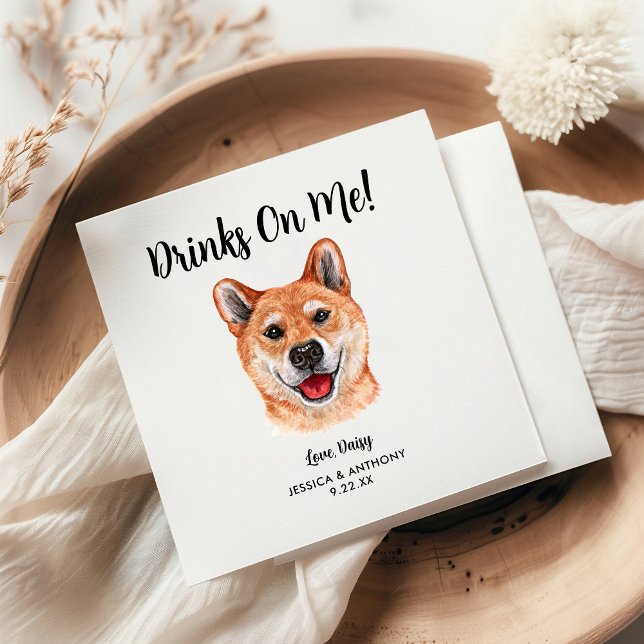 Serviette En Papier Chien Mariage Cocktail serviettes (Créateur téléchargé)