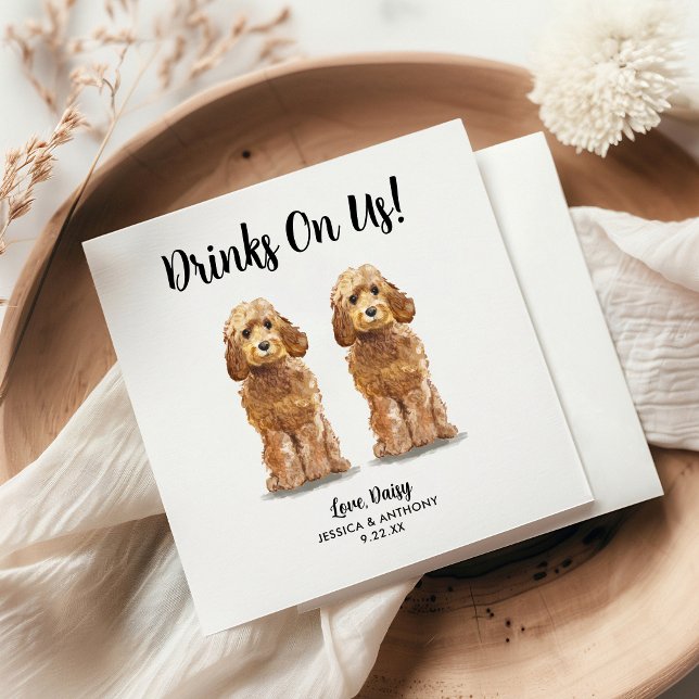 Serviette En Papier Chien Mariage Cocktail serviettes (Créateur téléchargé)